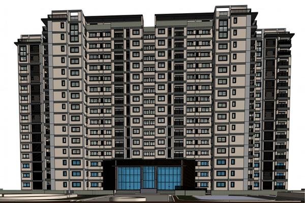 Hospital building model from the project profile.