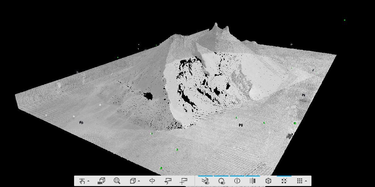 Material heap scan from the mining and smelter project profile.